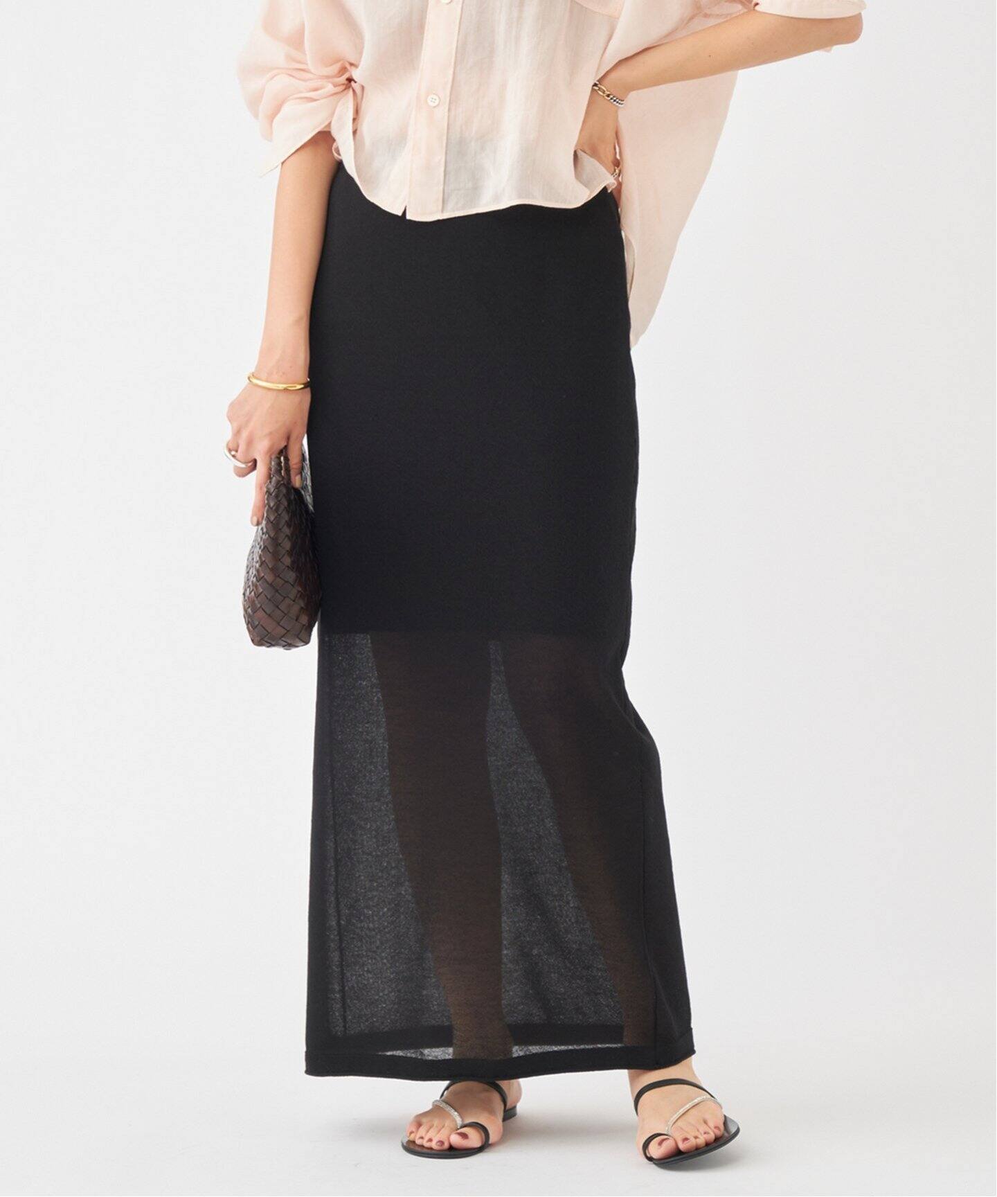 Sheer Iラインスカート（ロング・マキシ丈スカート）｜Plage  