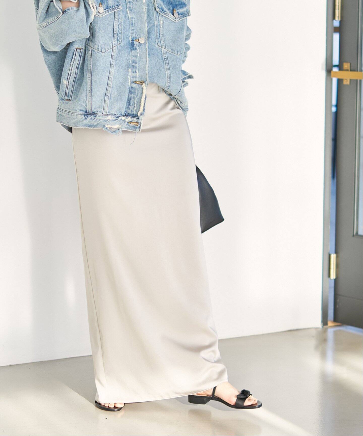 RIAM スラックスサテンスカート（ロング・マキシ丈スカート）｜Plage  