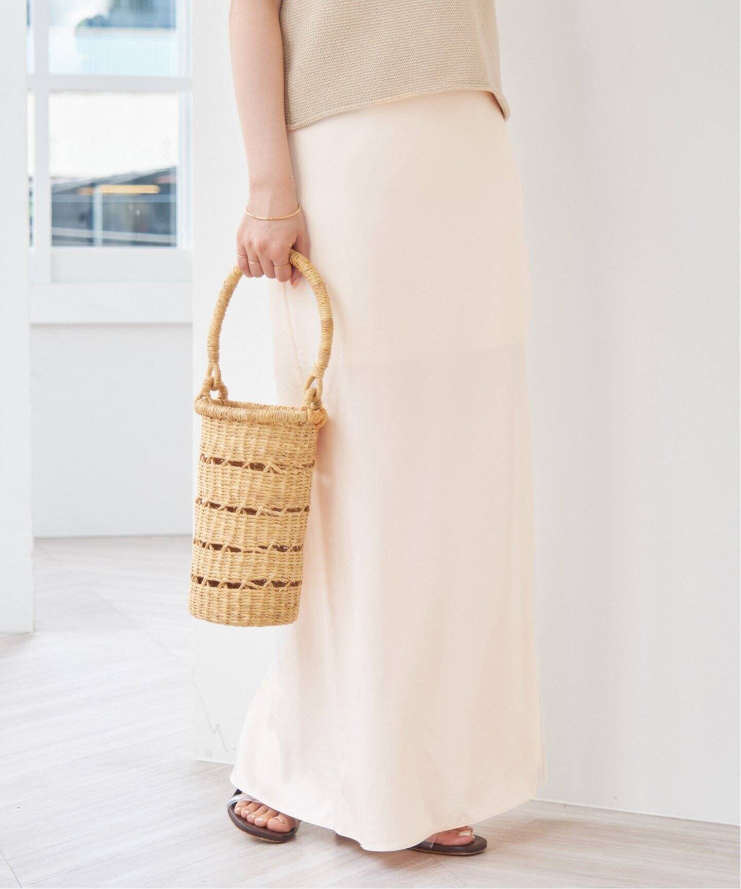 Plage ライトサテンスカート 36 ベージュ 