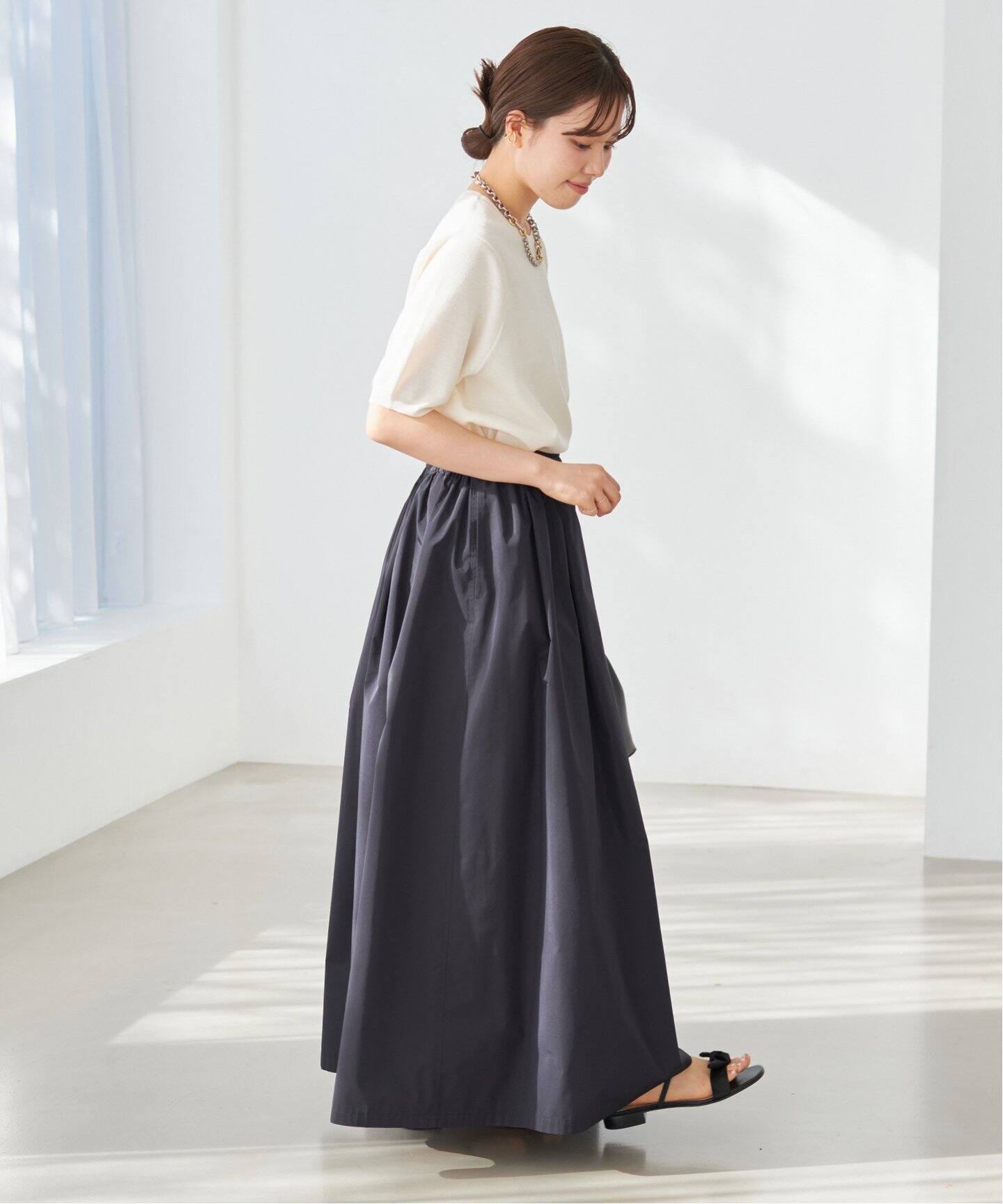 silkコン taffeta スカート（ロング・マキシ丈スカート）｜Plage  