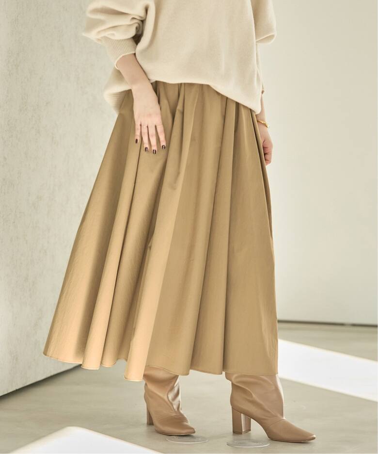 plage typewriter cropped スカート 38 キャメル 