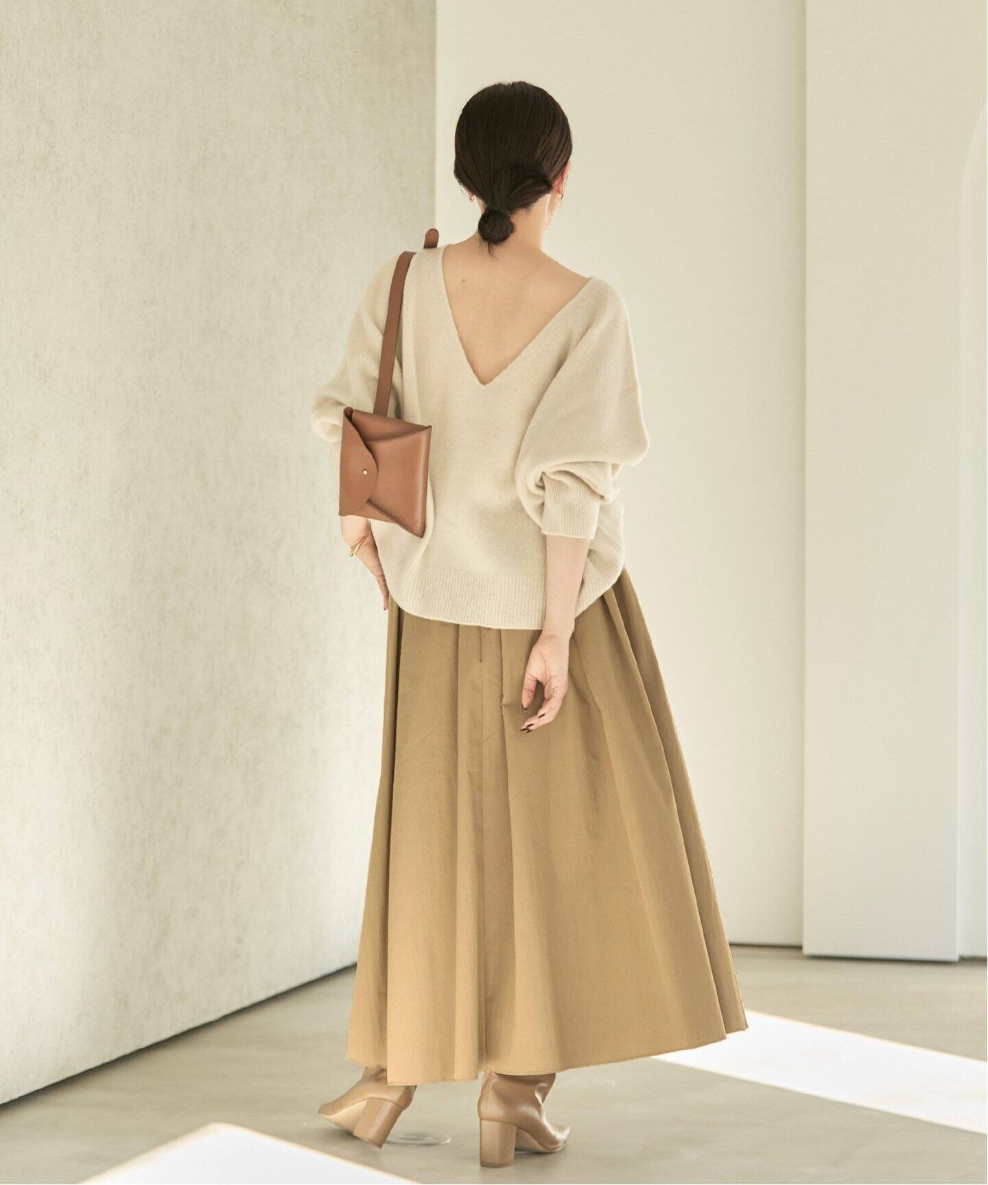 plage typewriter cropped スカート 38 キャメル 