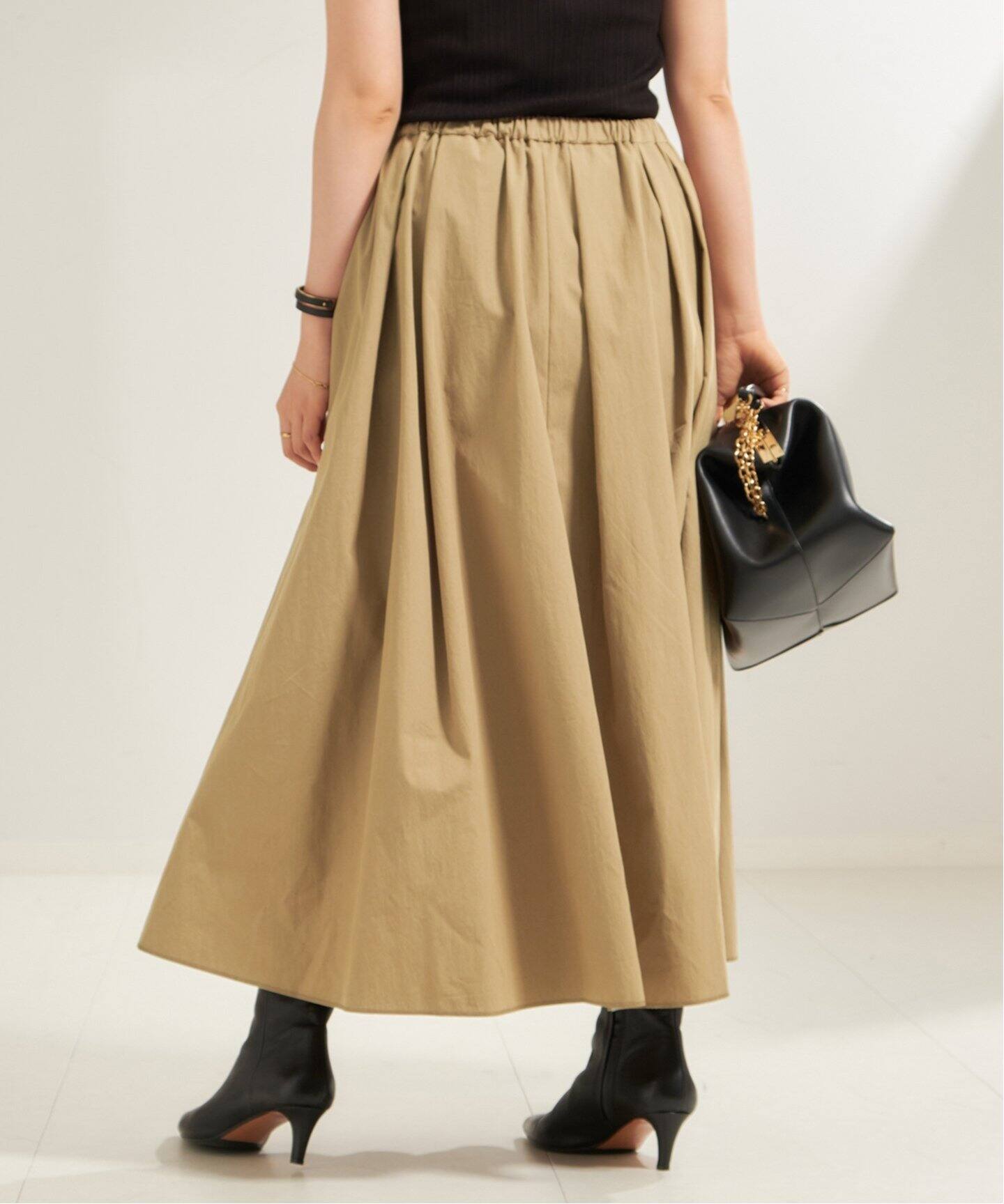 plage typewriter cropped スカート 38 キャメル 