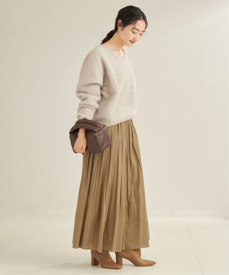 Plage◇24AW/Wrinkle Mermaid スカート/36/ポリエステル/BEG/24-060 
