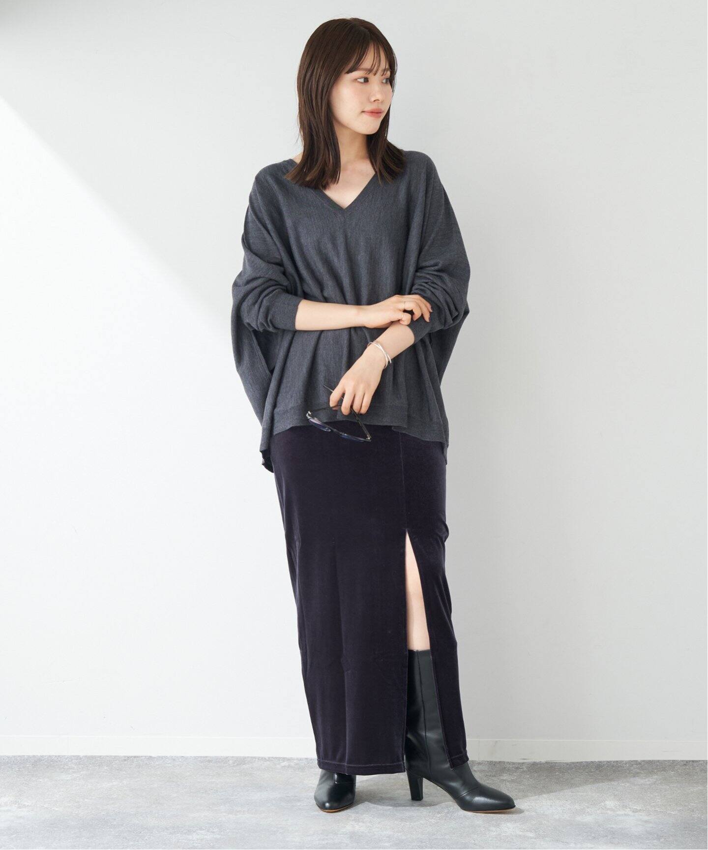 SIMONE WILD/シモーネ ワイルド】別注 スリットロングスカート（ロング 