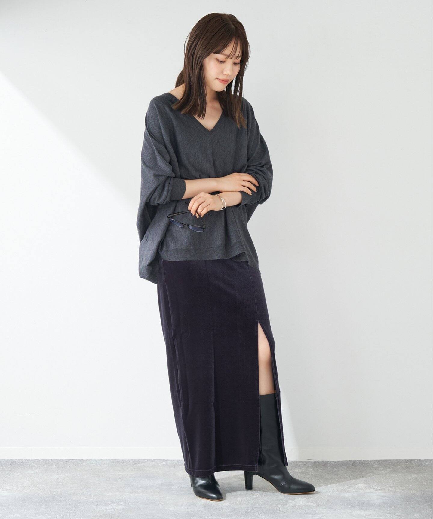 【SIMONE WILD/シモーネ ワイルド】別注 スリットロングスカート SIMONE WILD/シモーネ ワイルド】別注 スリットロングスカート