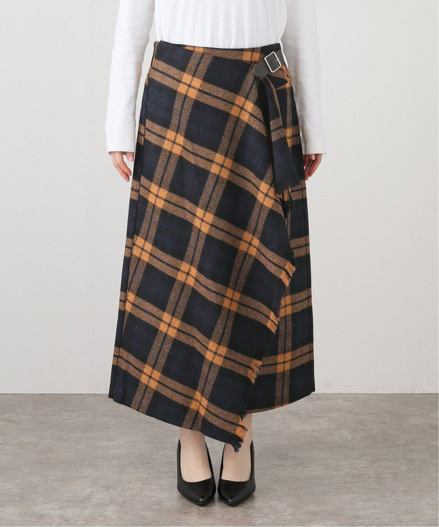 美品✨スピック別注　オニールオブダブリン　ラッププリーツマキシスカート　8 専用＊オニールオブダブリン スピックアンドスパン ラッププリーツ