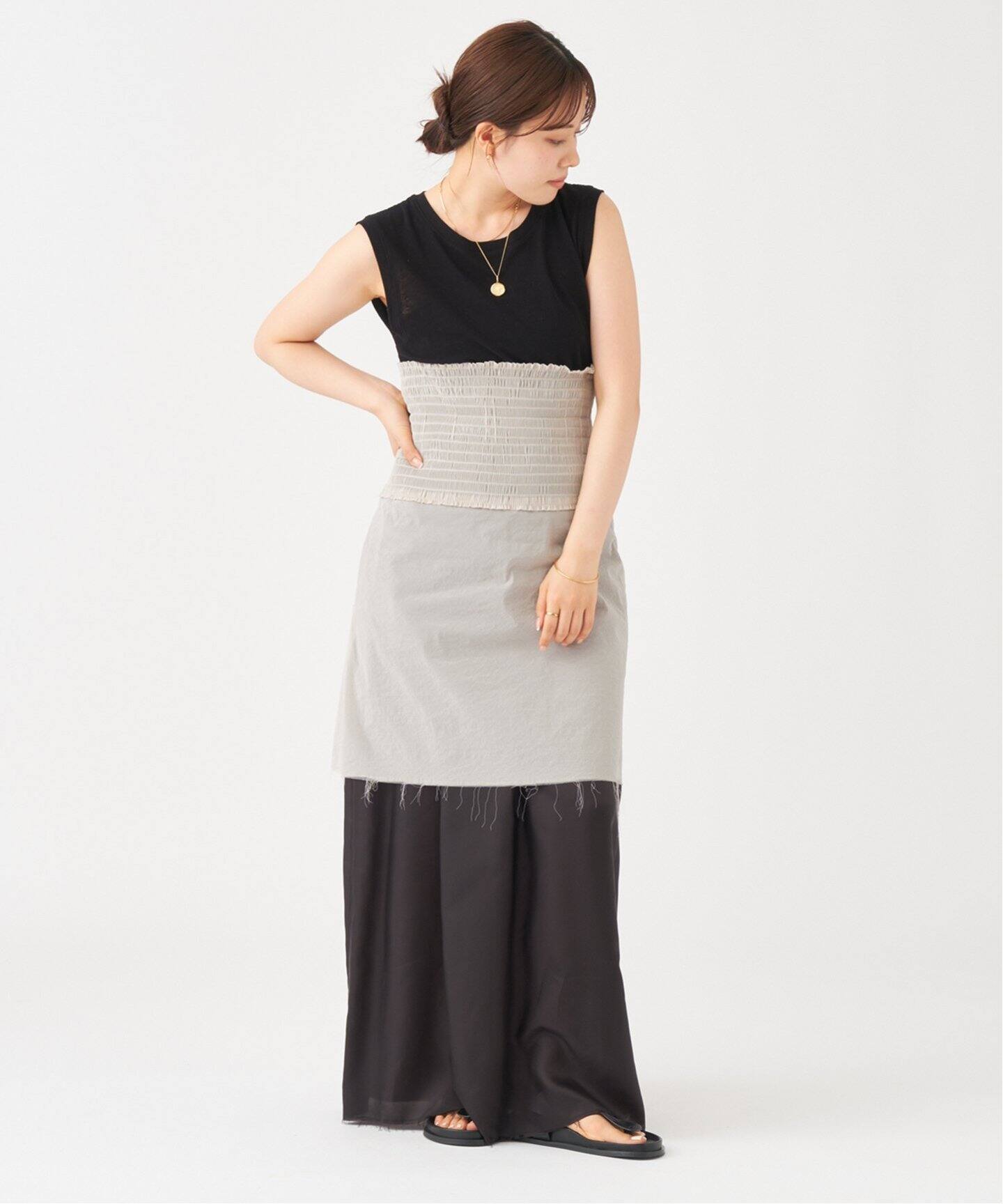 TANC TOKYO/タンクトウキョウ SHIRRING OVERLAP スカート（その他  