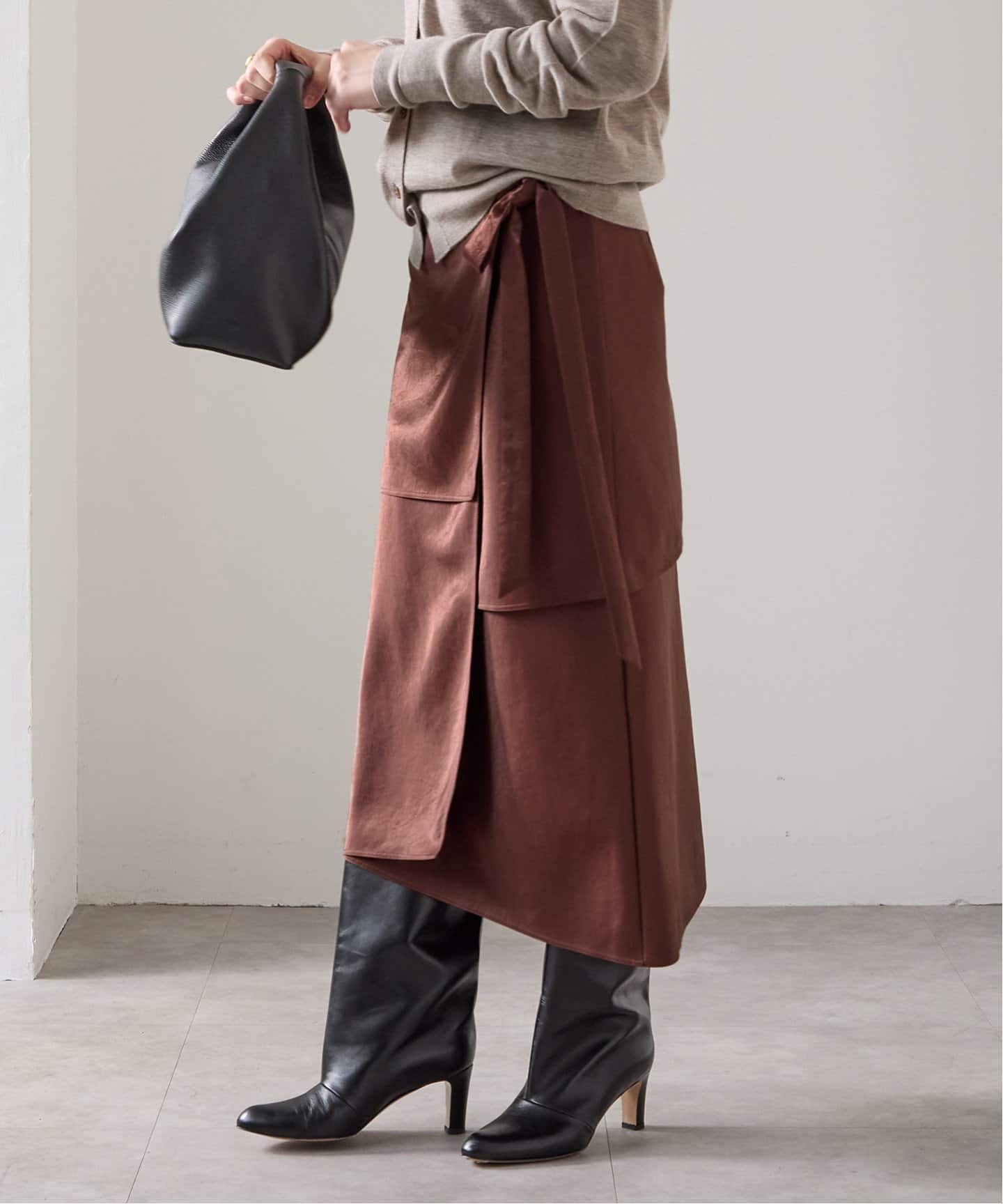 ヴィンテージサテンラップスカート（その他スカート）｜VERMEIL