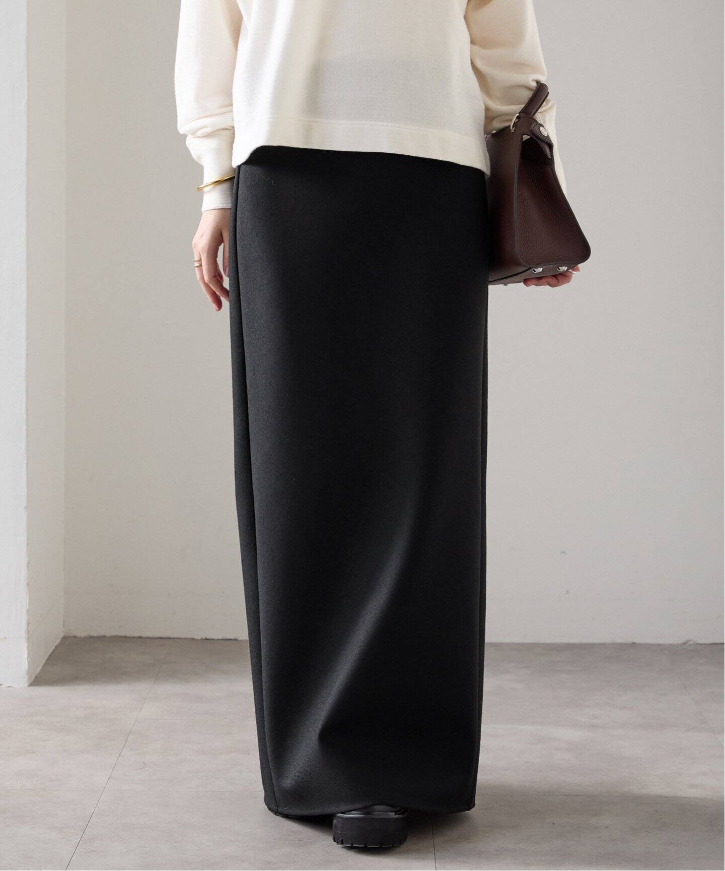 Scotch cheviot バイアスタイトスカート（ロング・マキシ丈スカート