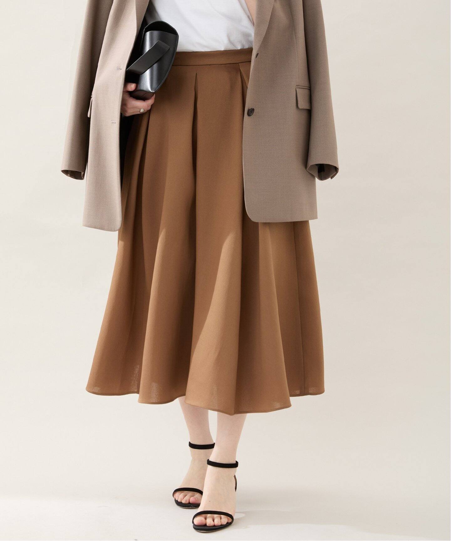 vermeil par iena レオパード プリントタックフレアスカート（VERMEIL  