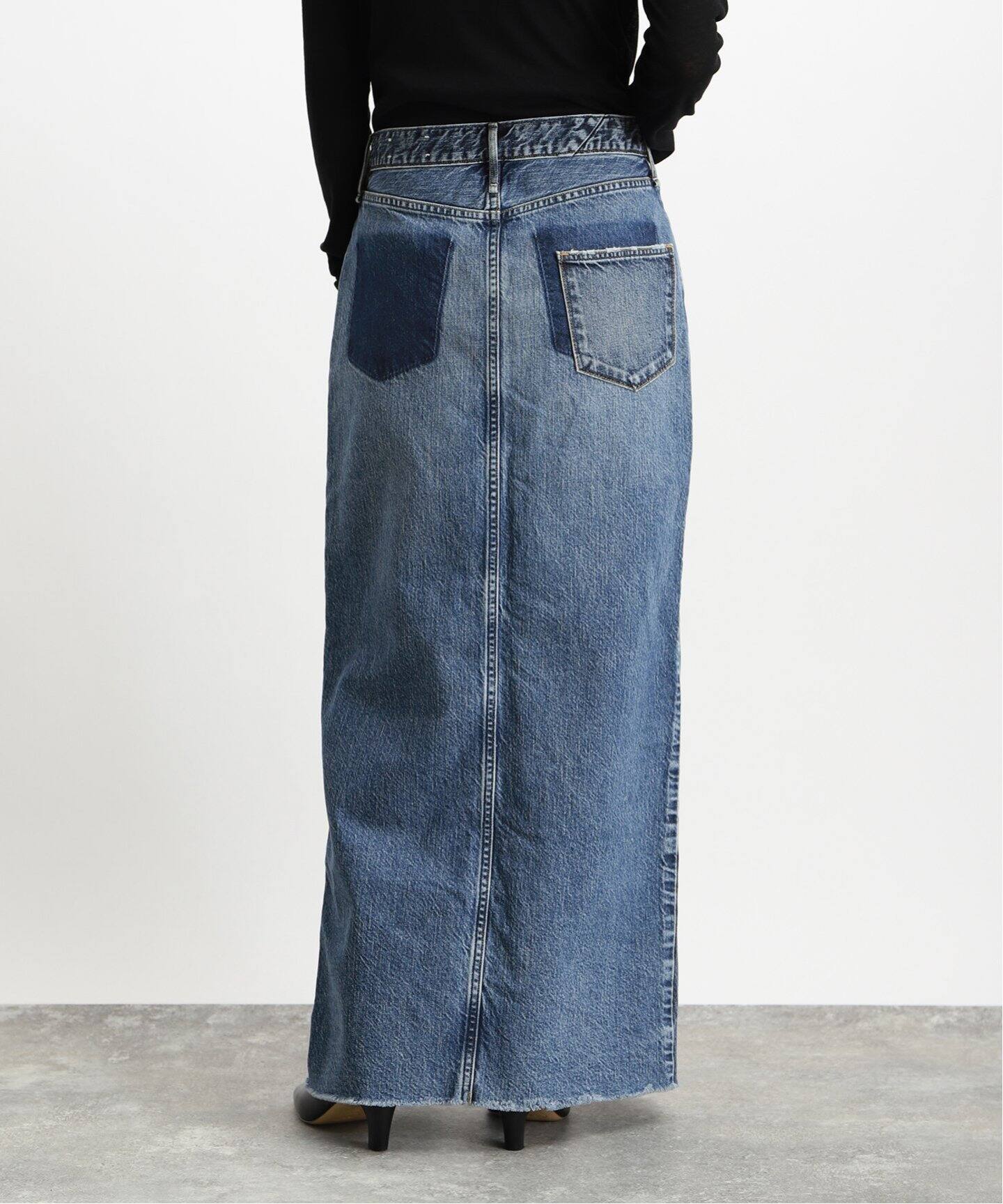 upper hights/アッパーハイツ】THE SPILIT SKIRT（デニムスカート  