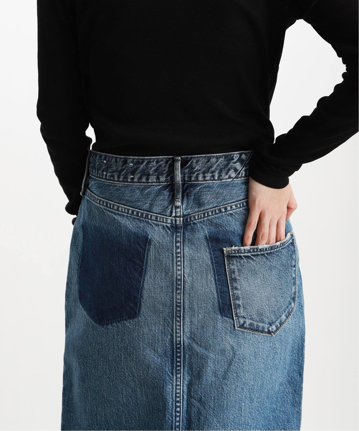 upper hights/アッパーハイツ】THE SPILIT SKIRT（デニムスカート  