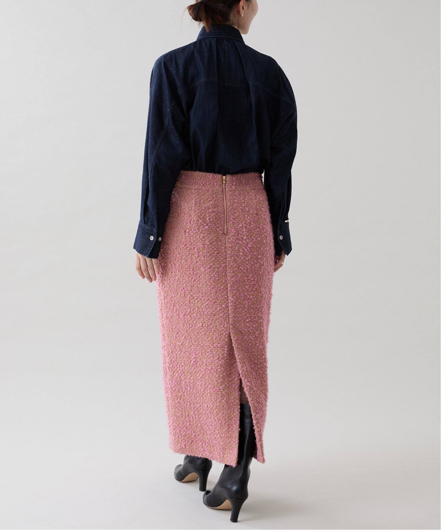 SAQUI （サキ）PINK TWEED LONG STRAIGHT スカート 25FW08（その他 