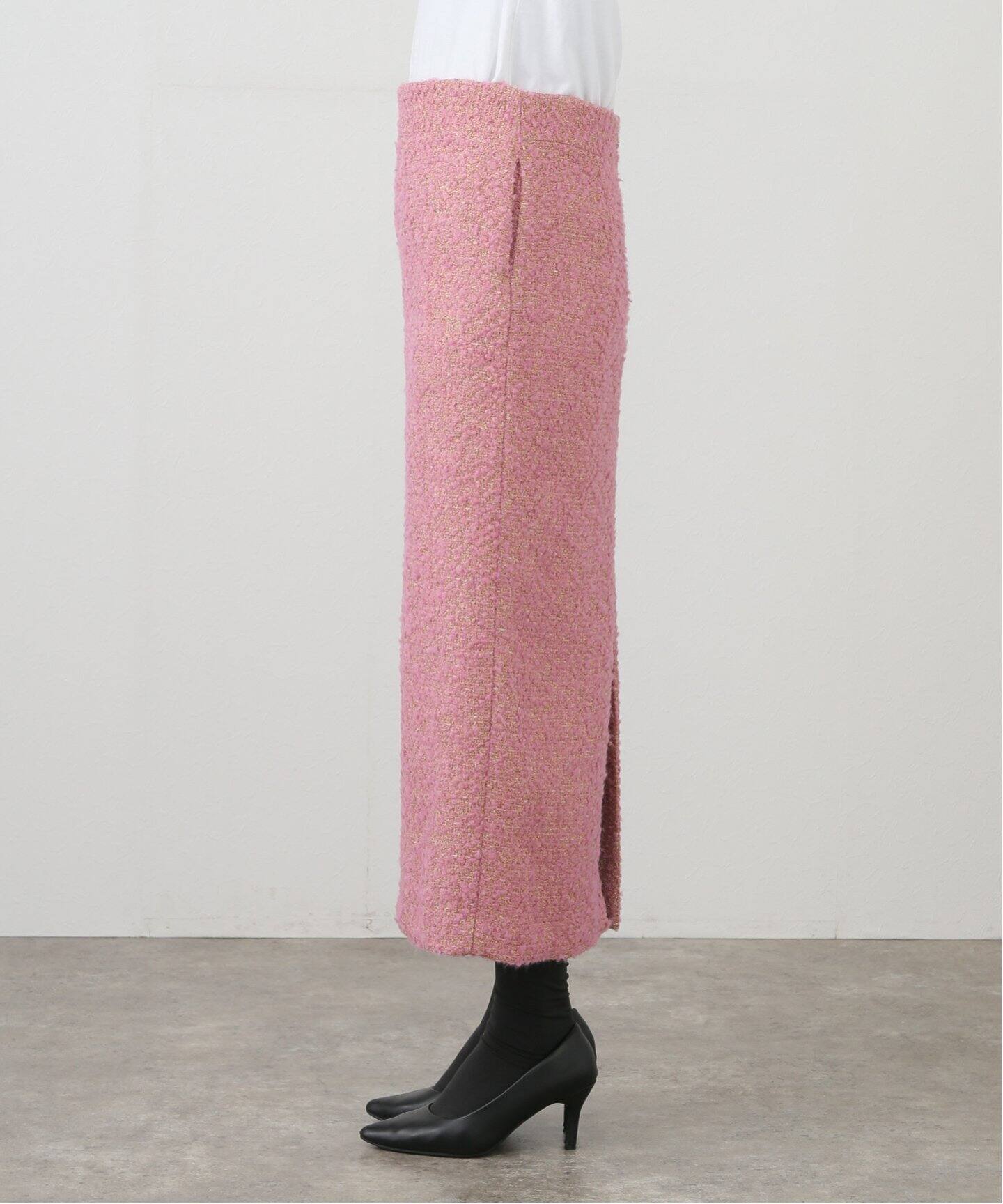 SAQUI （サキ）PINK TWEED LONG STRAIGHT スカート 25FW08（その他