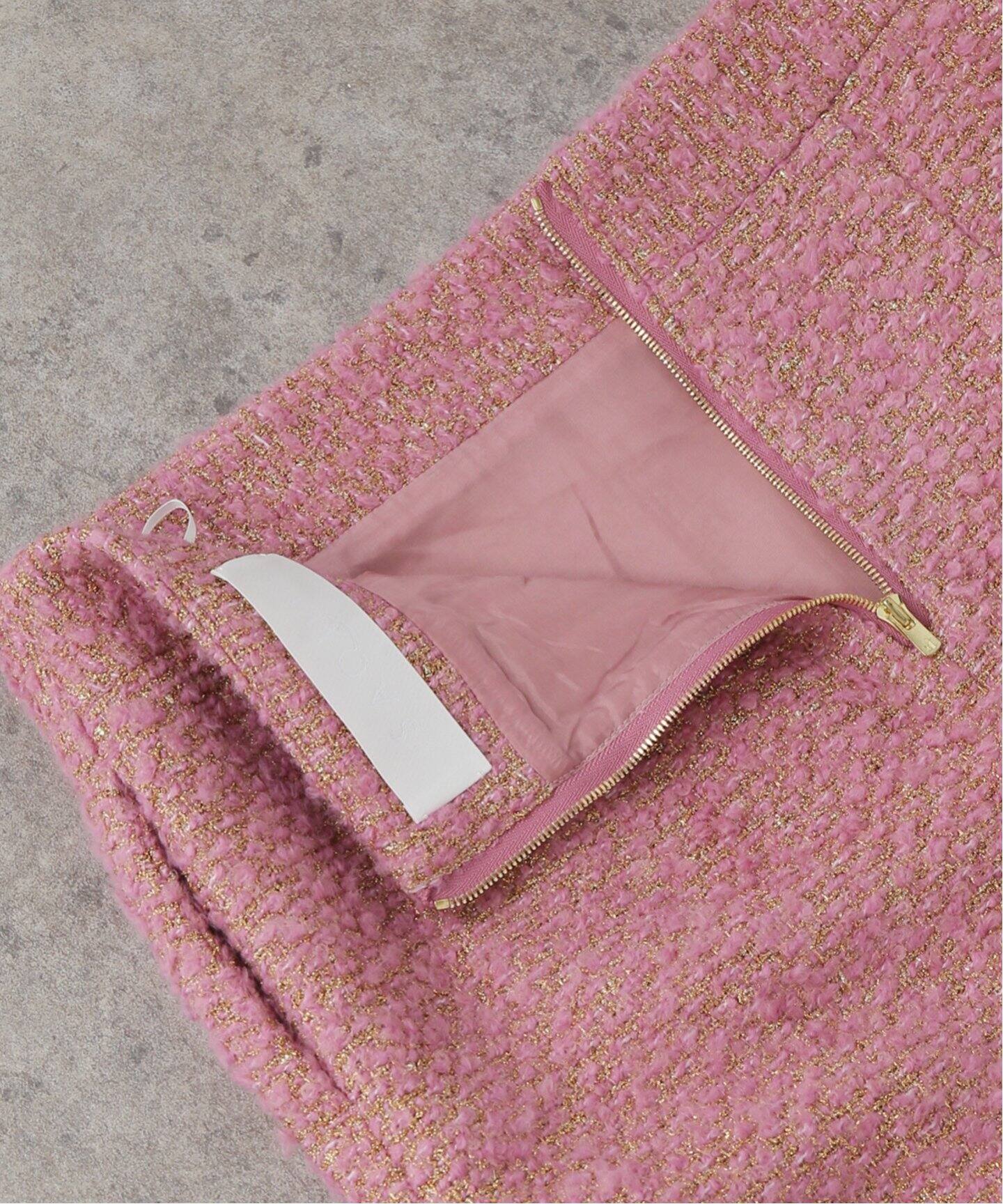 SAQUI （サキ）PINK TWEED LONG STRAIGHT スカート 25FW08（その他