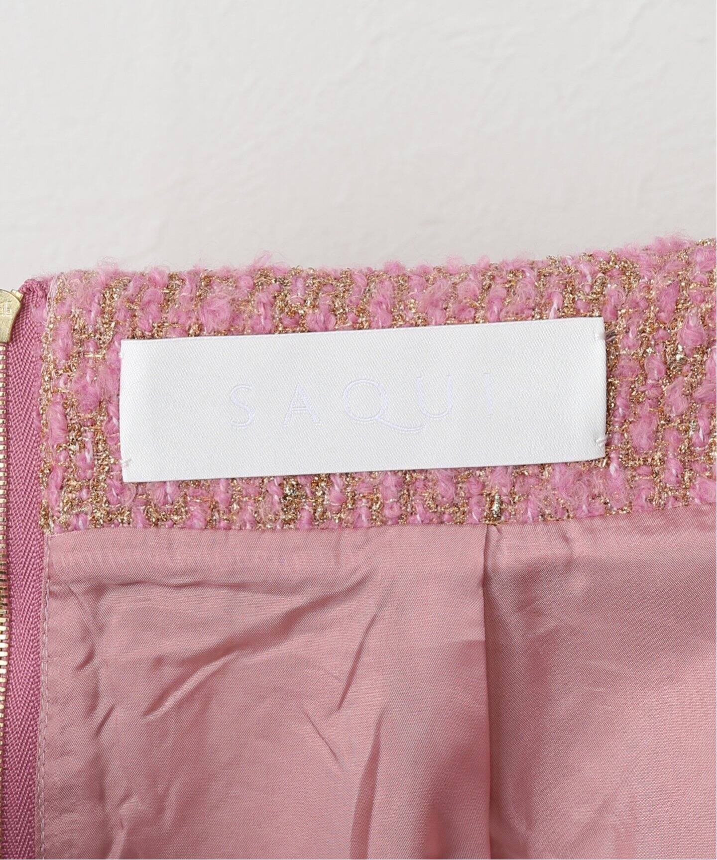SAQUI （サキ）PINK TWEED LONG STRAIGHT スカート 25FW08（その他