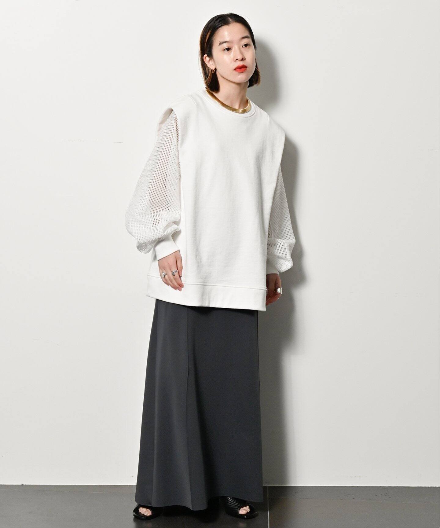 売約済 CITYSHOP MESH DOKING スウェット ホワイト - レディース 