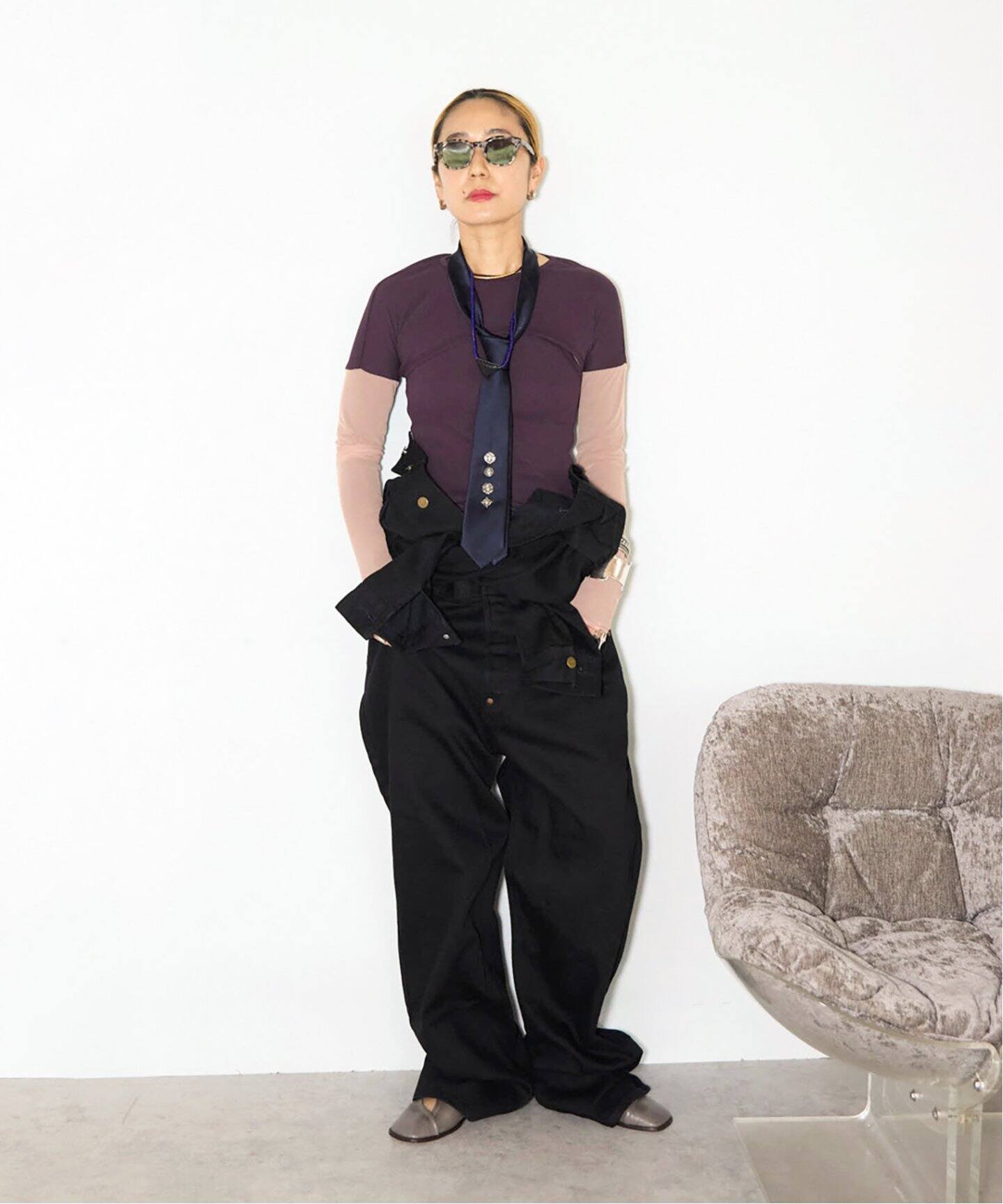 OVERNEATH 別注 rib sleeves：カットソー（Tシャツ／カットソー 