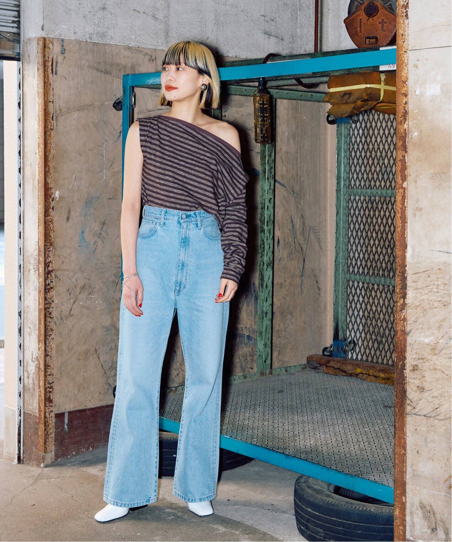 KURO 別注 ONE SHOULDER TEE：Tシャツ（Tシャツ／カットソー 