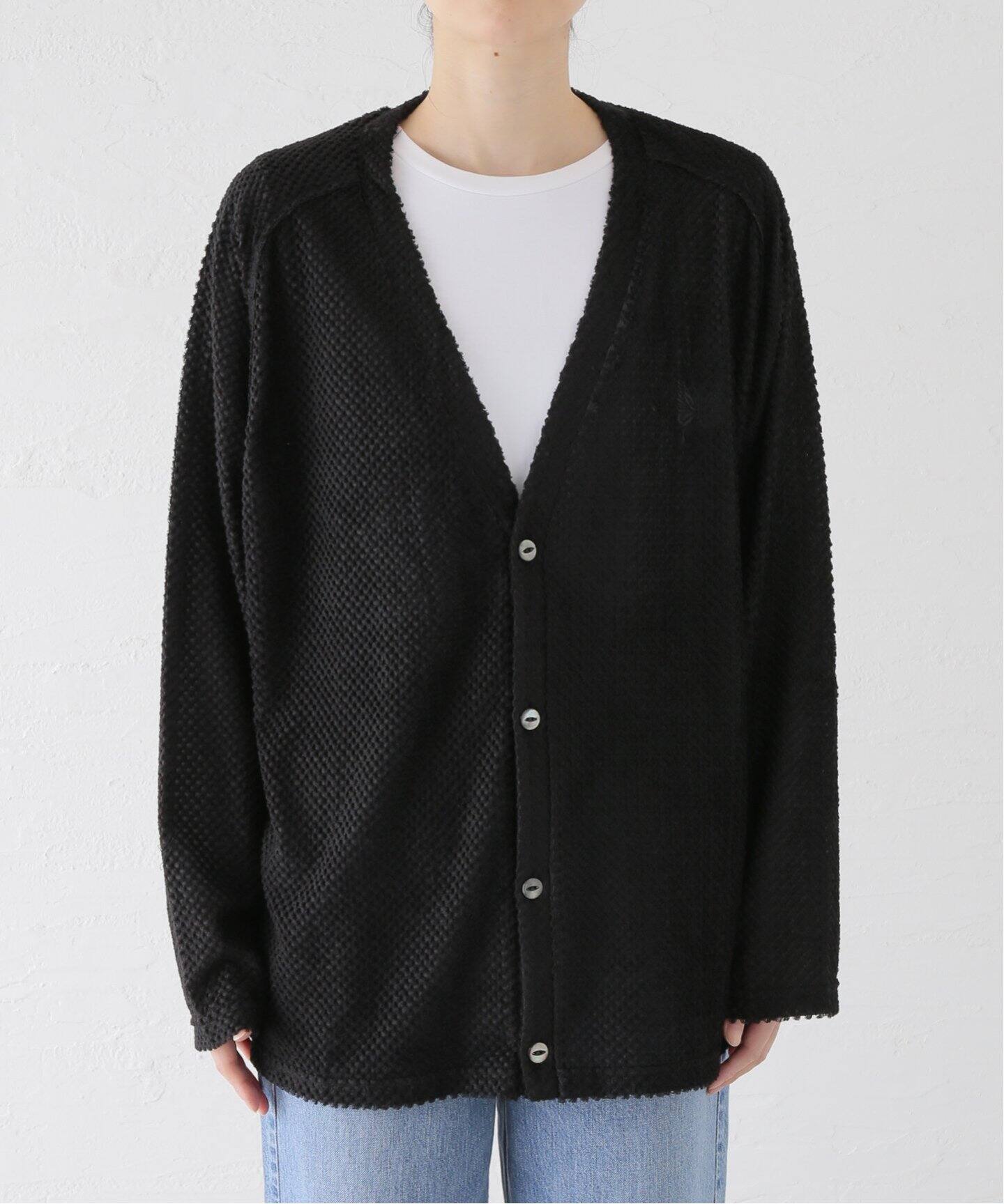 Needles Ꮩネックカーディガン ブラック Ꮪ 