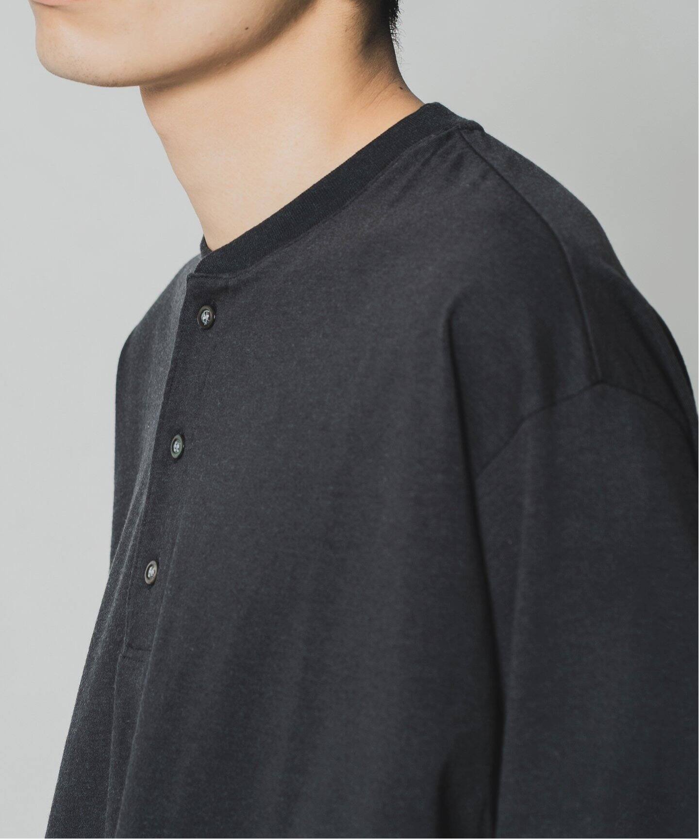 A.PRESSE / アプレッセ】Cashmere Blend L/S Henley Neck（Tシャツ 