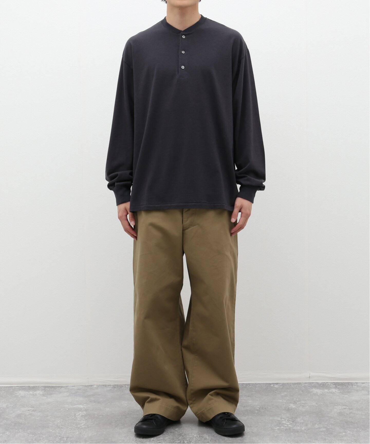 A.PRESSE / アプレッセ】Cashmere Blend L/S Henley Neck（Tシャツ  