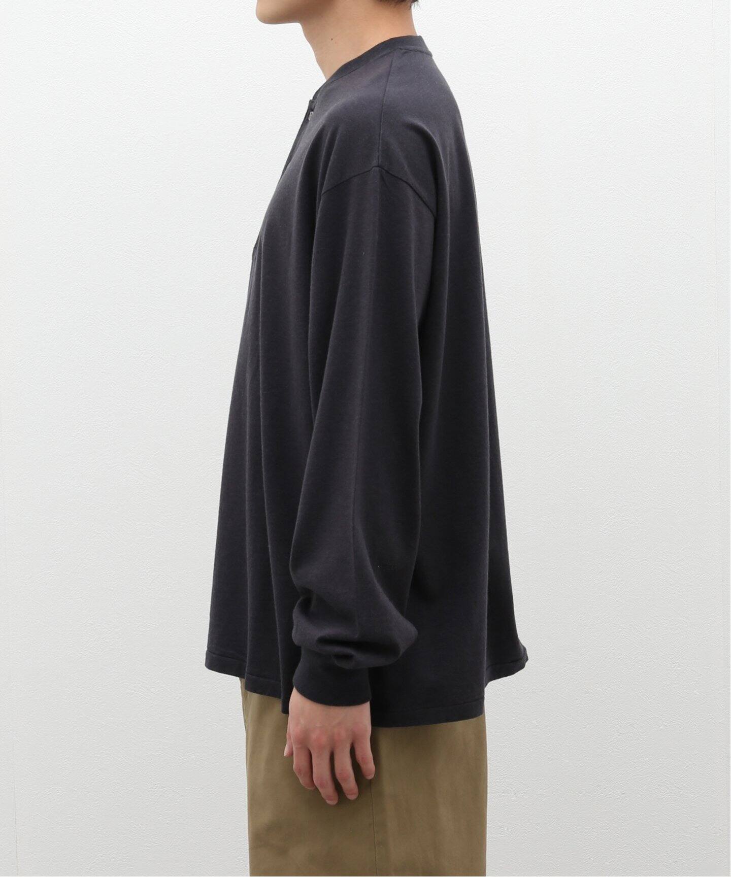 A.PRESSE / アプレッセ】Cashmere Blend L/S Henley Neck（Tシャツ 