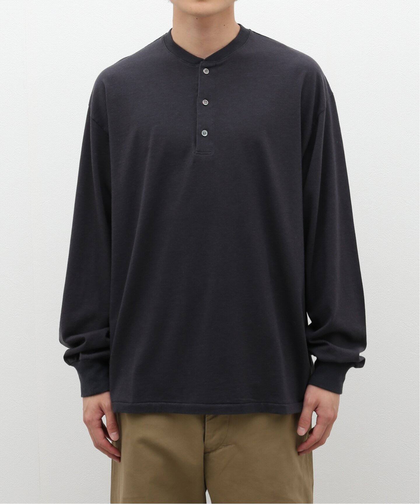 A.PRESSE / アプレッセ】Cashmere Blend L/S Henley Neck（Tシャツ 