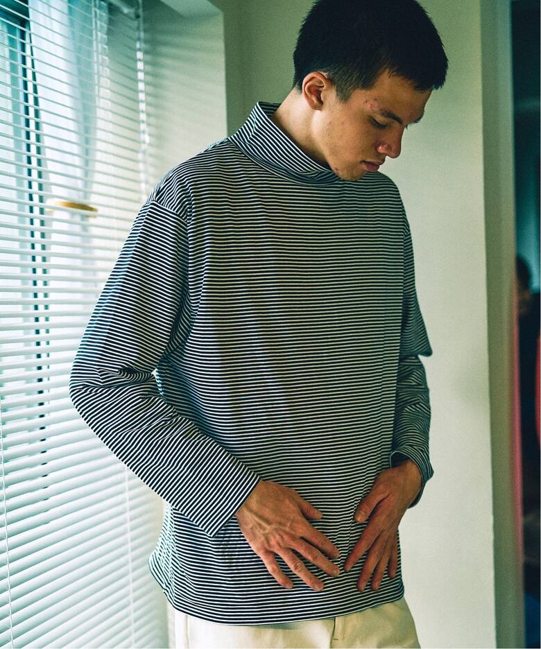 LE / エルイー】ボーダーハイネック（Tシャツ／カットソー）｜L 
