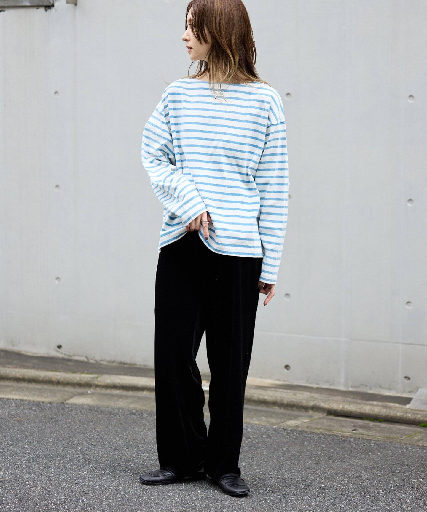 VINTAGE LIKE ボーダー ボートネックロンT（Tシャツ／カットソー