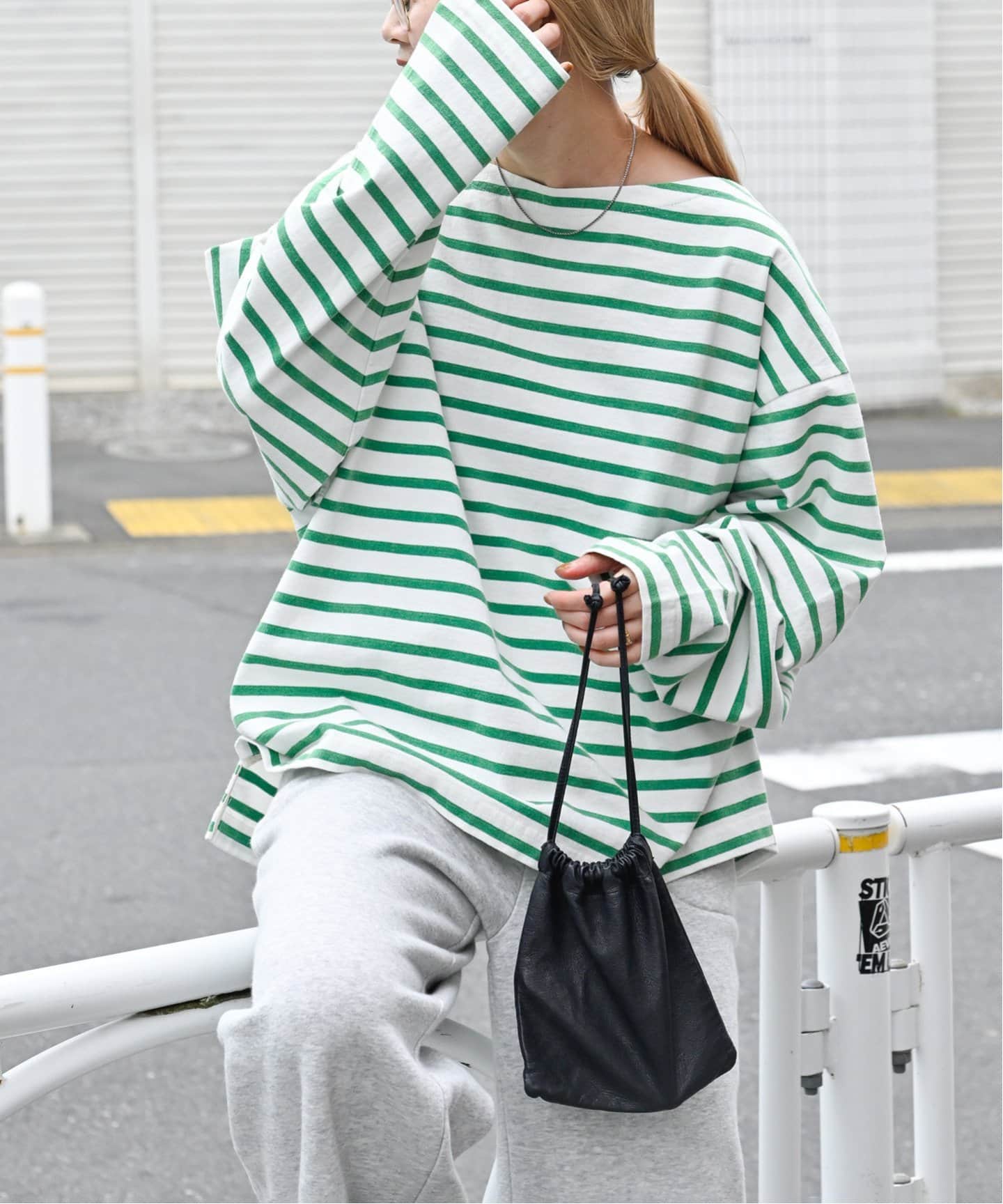 【新品】VINTAGE LIKE ボーダー ボートネックロンT VINTAGE LIKE ボーダー ボートネックロンT（Tシャツ／カットソー