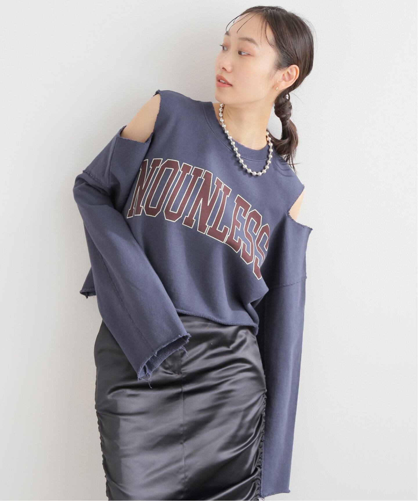 NOUNLESS / ナウンレス】CUT OFF LOGO SWEAT（スウェット）｜BOICE 