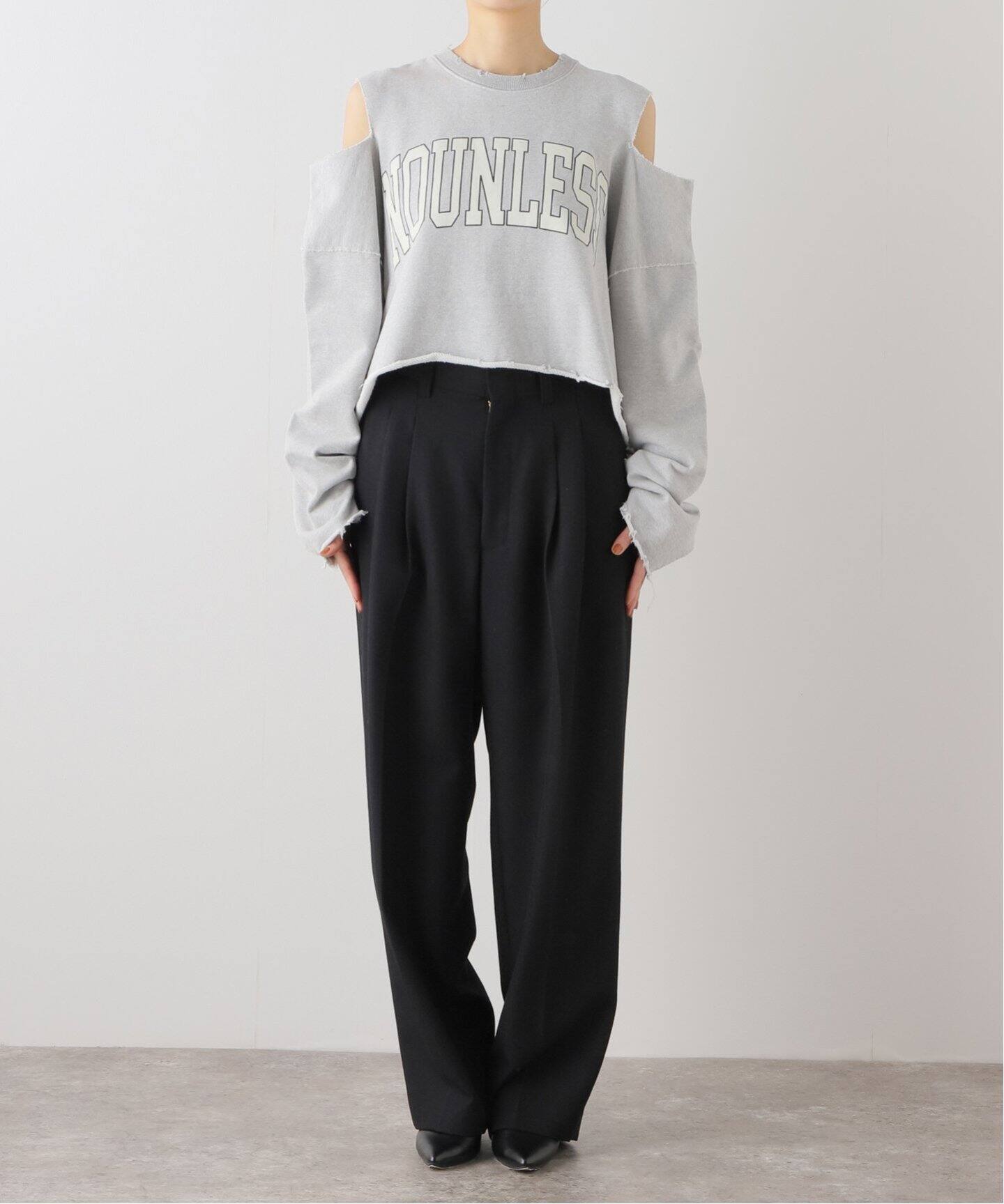 NOUNLESS / ナウンレス】CUT OFF LOGO SWEAT（スウェット）｜BOICE 