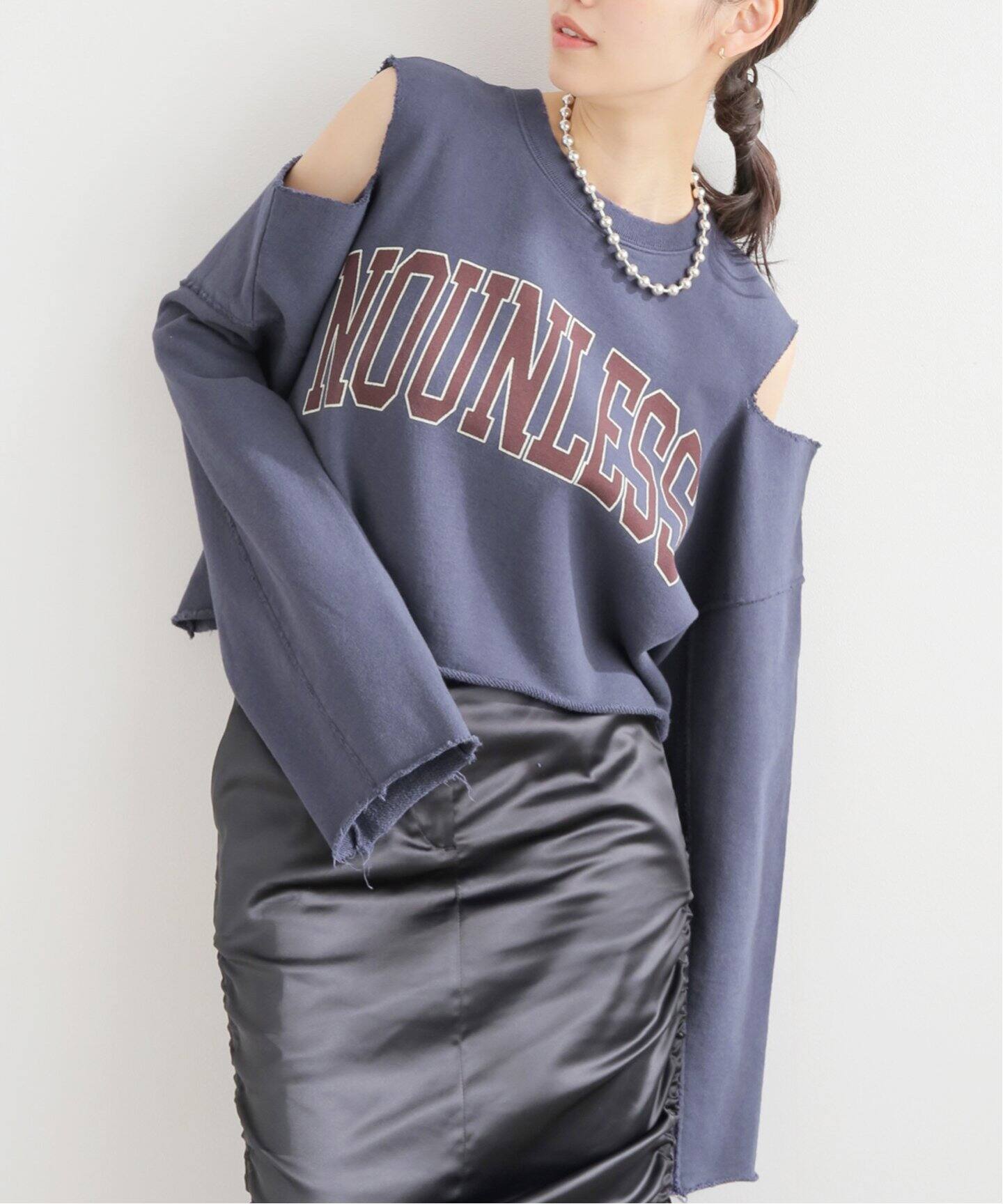NOUNLESS / ナウンレス】CUT OFF LOGO SWEAT（スウェット）｜BOICE 
