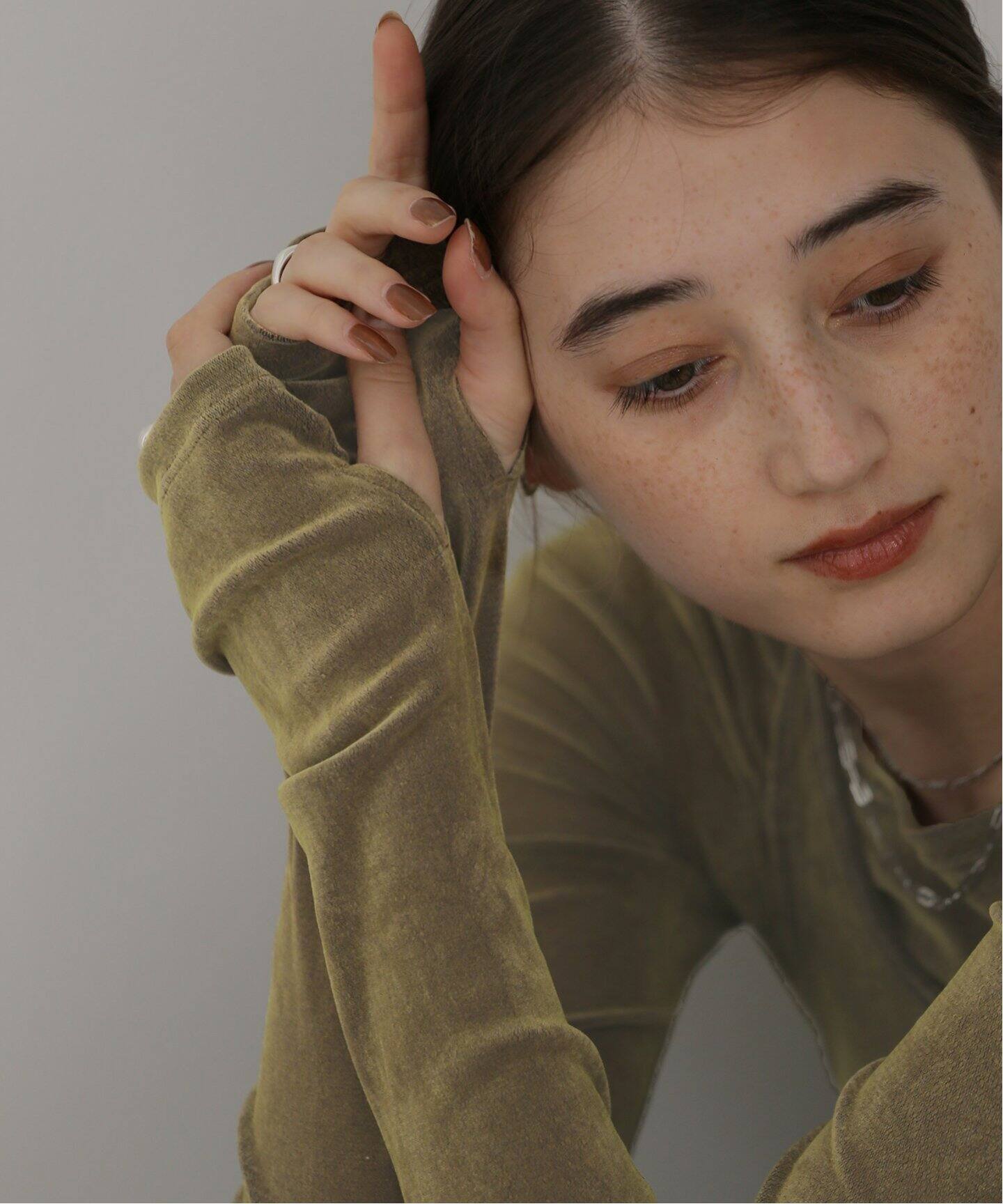 CLANE TULLE FLOCKY LAYERED TOPS 17105-1222（Tシャツ／カットソー  