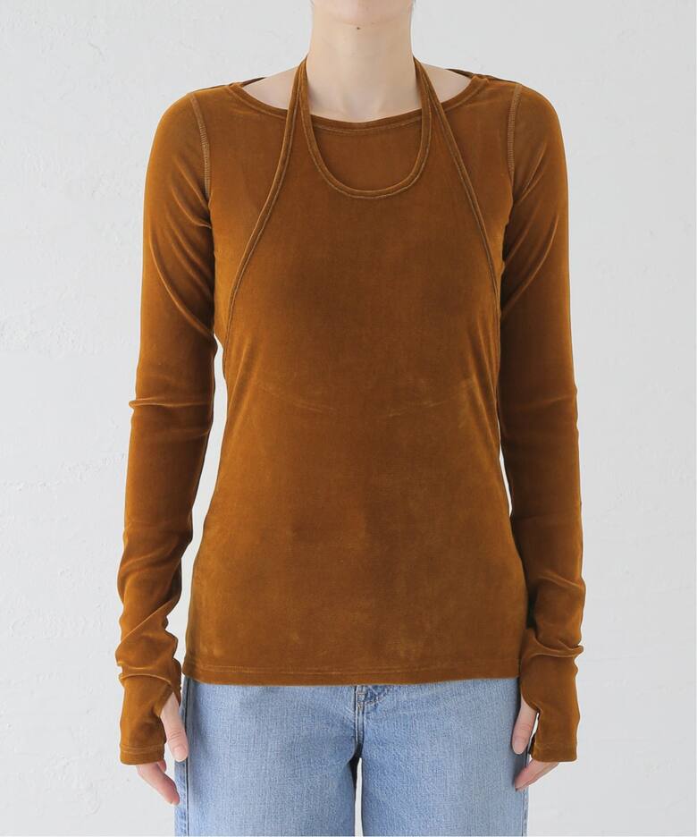 CLANE TULLE FLOCKY LAYERED TOPS 17105-1222（Tシャツ／カットソー 