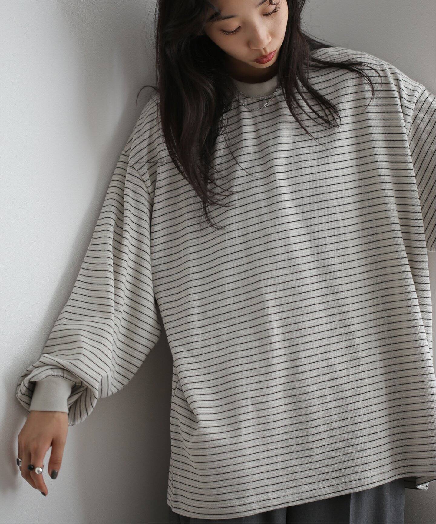 EVCON BORDER WIDE L/S T-SHIRT (UNISEX)（Tシャツ／カットソー 