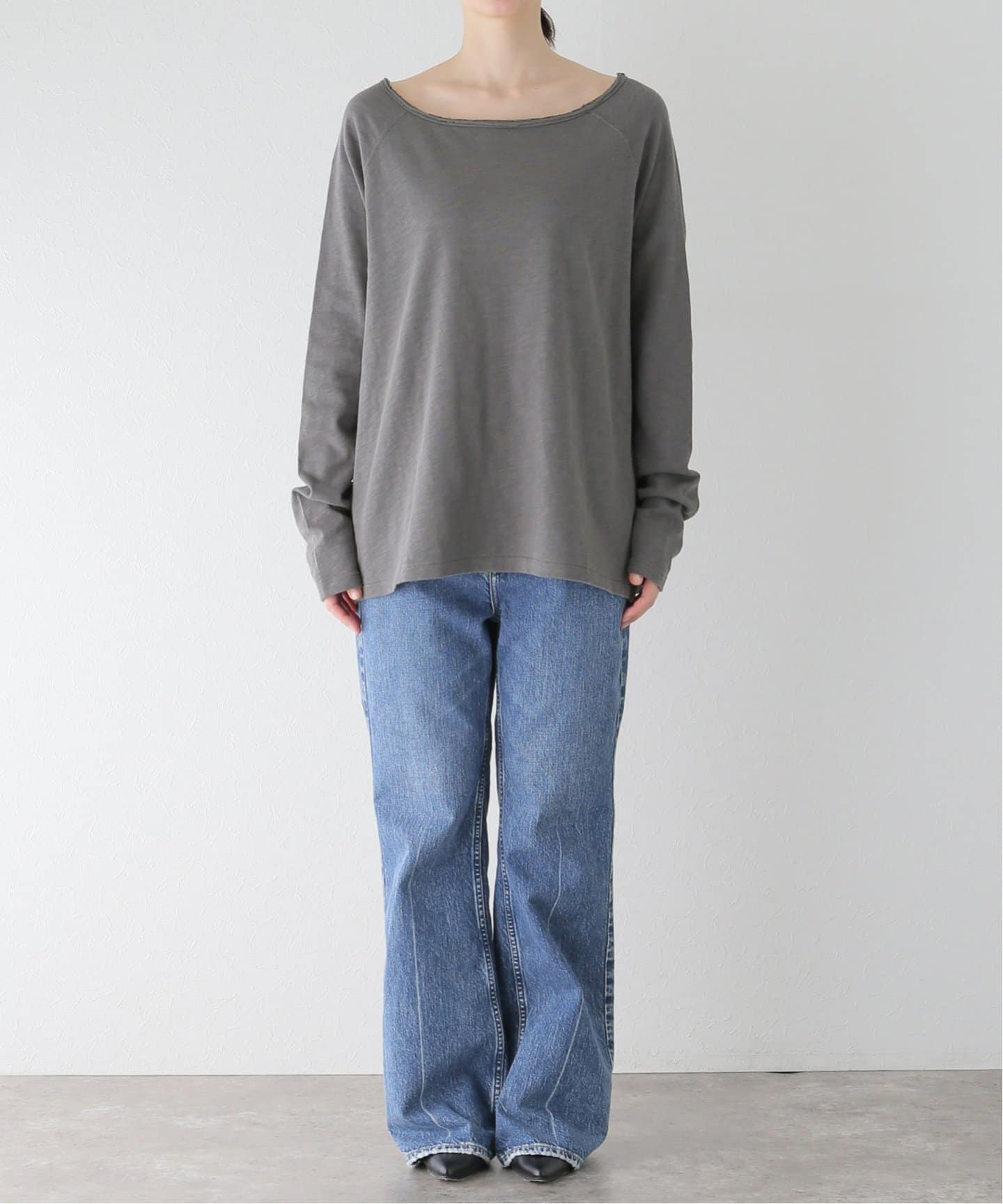 Spick&SpanスピックアンドスパンコットンスラブクルーネックPO 新品 Spick & Span スピックアンドスパン コットンスラブクルー