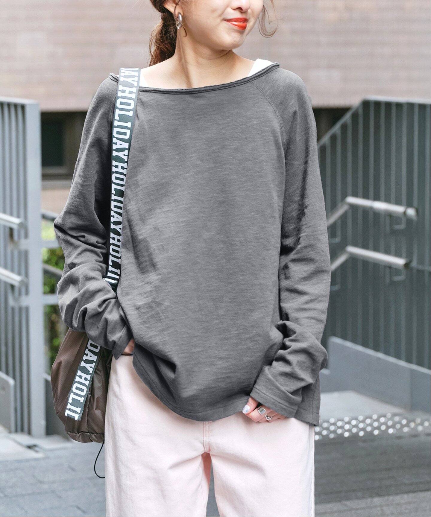 ≪追加≫コットンスラブクルーネックプルオーバー（Tシャツ 
