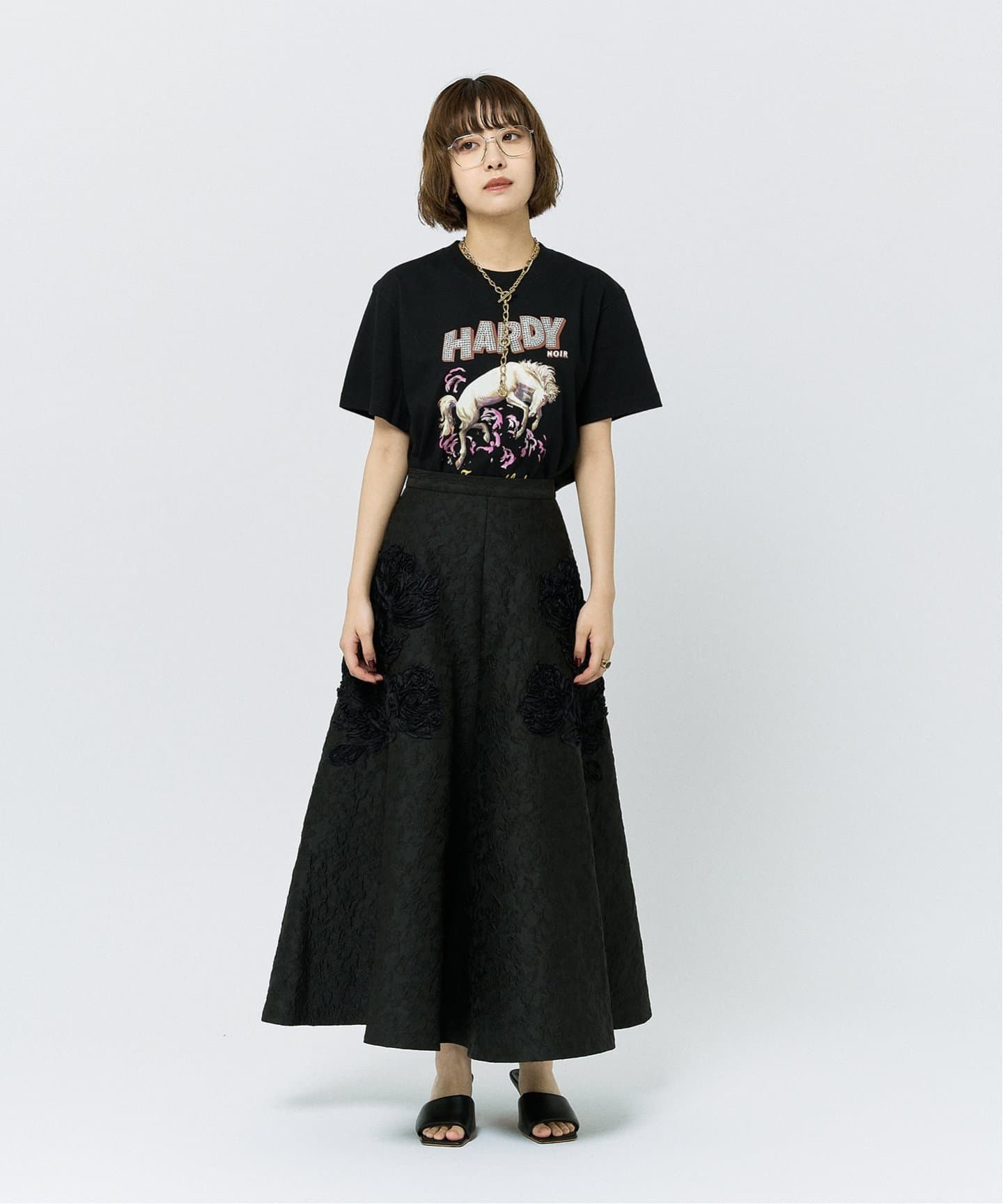 満点の Horse Print Tシャツ（Tシャツ／カットソー）｜HARDY NOIR トップス