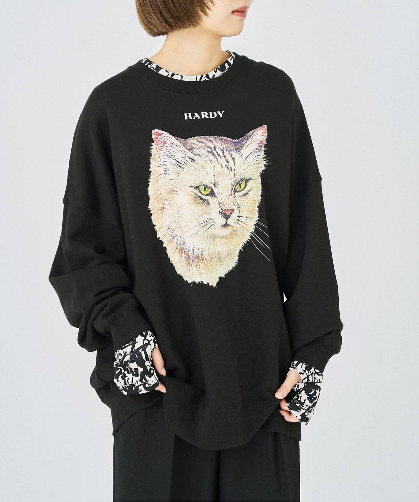 【未使用タグ付き】HARDY NOIR CAT PRINT スウエット 猫柄 追加》CAT PRINT スウエット（スウェット）｜HARDY NOIR