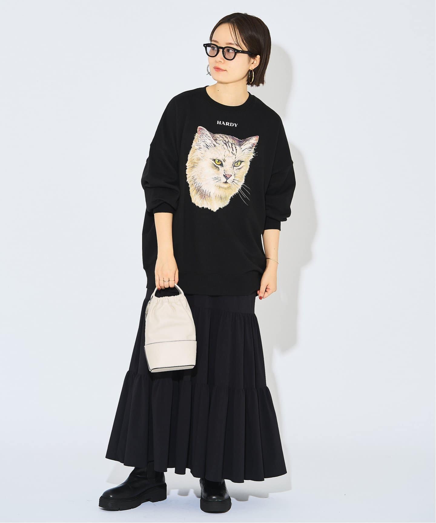 【未使用タグ付き】HARDY NOIR CAT PRINT スウエット 猫柄 追加》CAT PRINT スウエット（スウェット）｜HARDY NOIR
