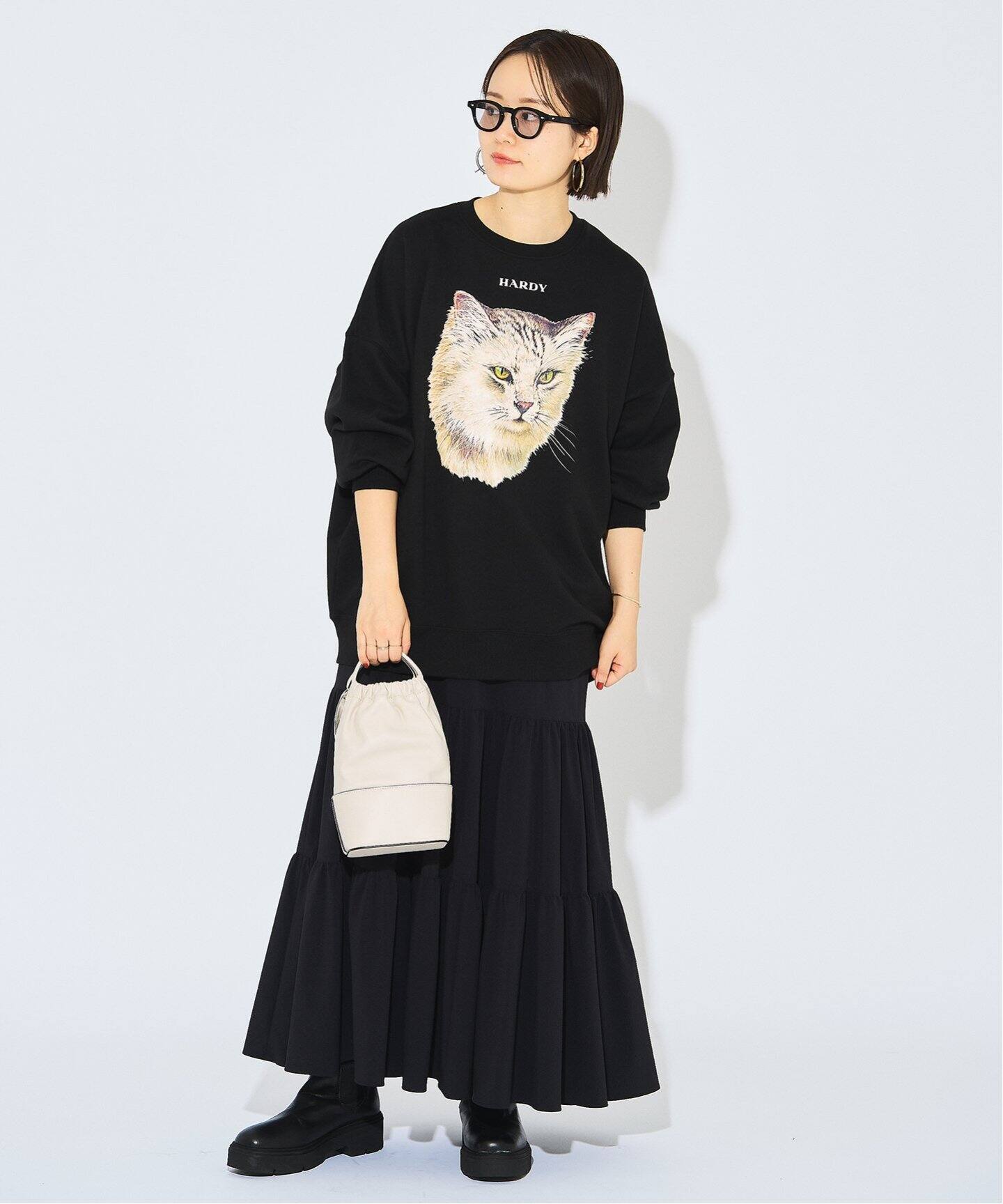 追加》CAT PRINT スウエット（スウェット）｜HARDY NOIR（アルディー 