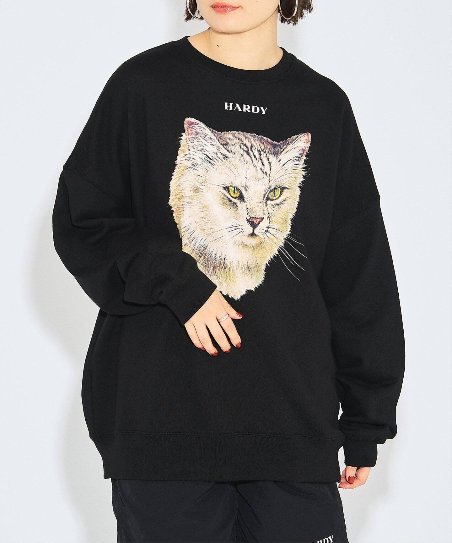 【美品】HARDY NOIR 猫 スウェット トップス パーカー 追加》CAT PRINT スウエット（スウェット）｜HARDY NOIR