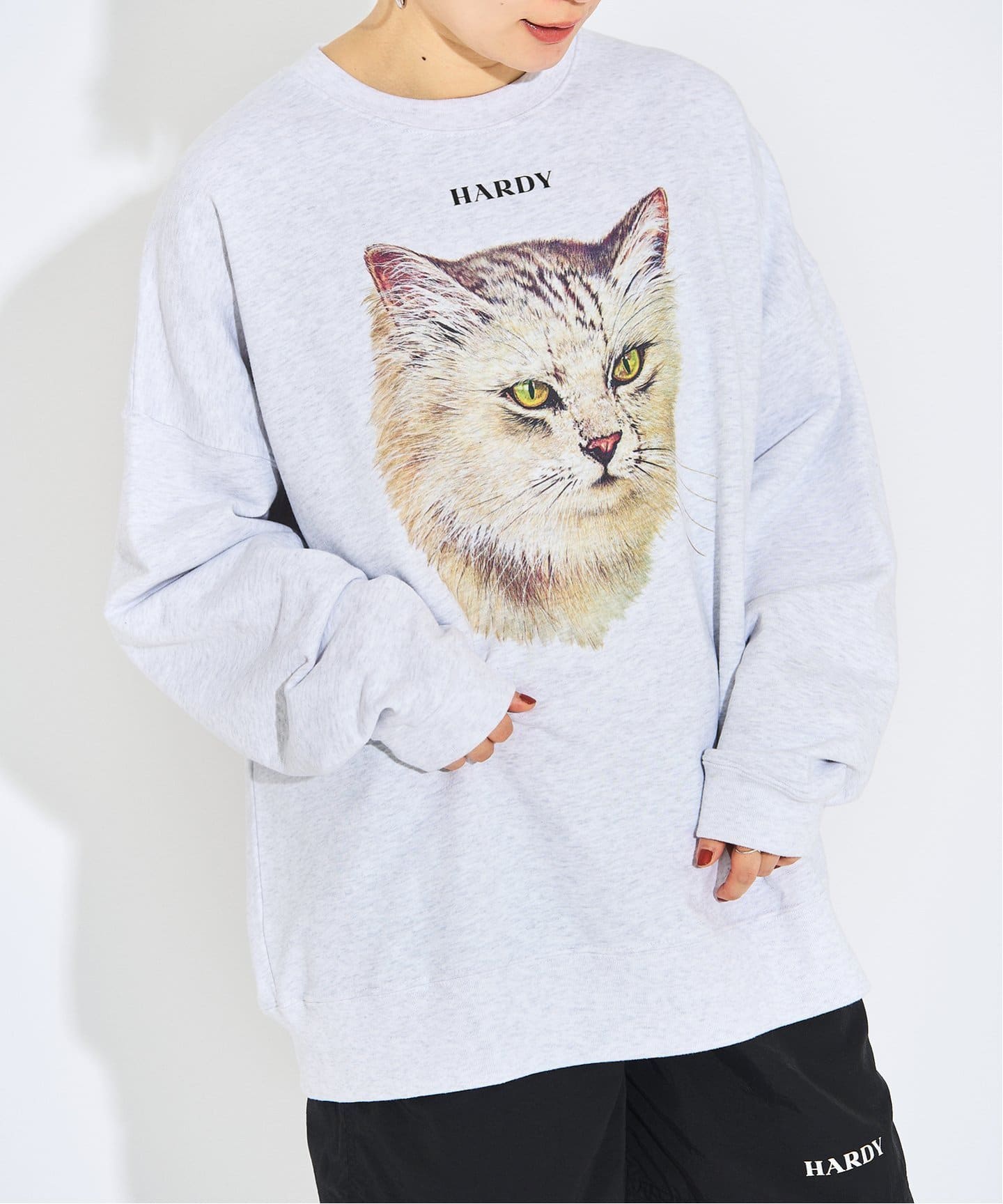 【未使用タグ付き】HARDY NOIR CAT PRINT スウエット 猫柄 未使用タグ付き】HARDY NOIR CAT PRINT スウエット 猫柄