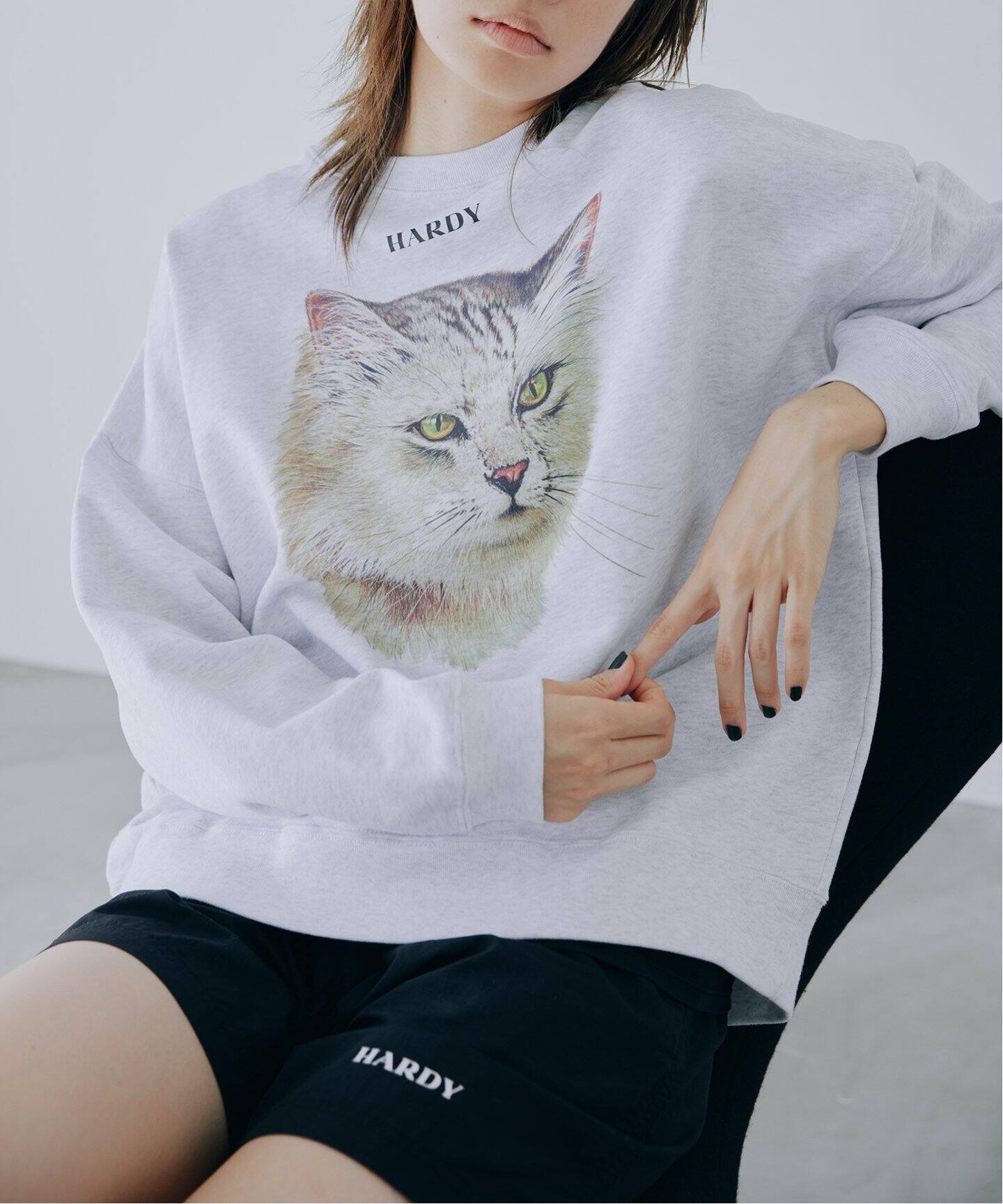 追加》CAT PRINT スウエット（スウェット）｜HARDY NOIR（アルディー 