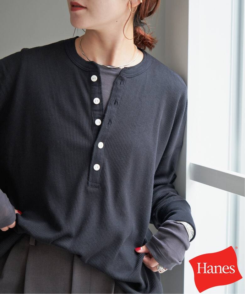 追加》HANES / ヘインズ Thermal Henly Neck HW4-A502（Tシャツ 