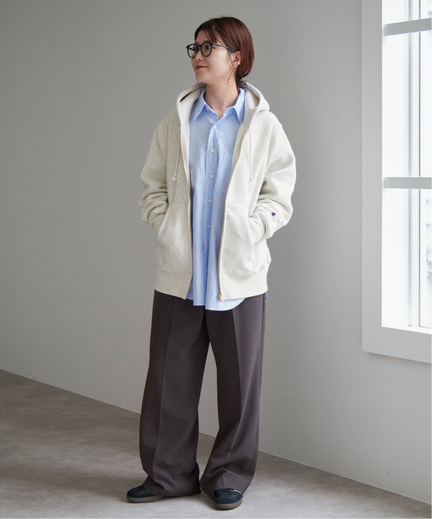 スピックアンドスパン　チャンピオン　パーカー　新品未使用品　ダークブラウン　L スピックアンドスパン チャンピオン パーカー 新品未使用品 ダーク