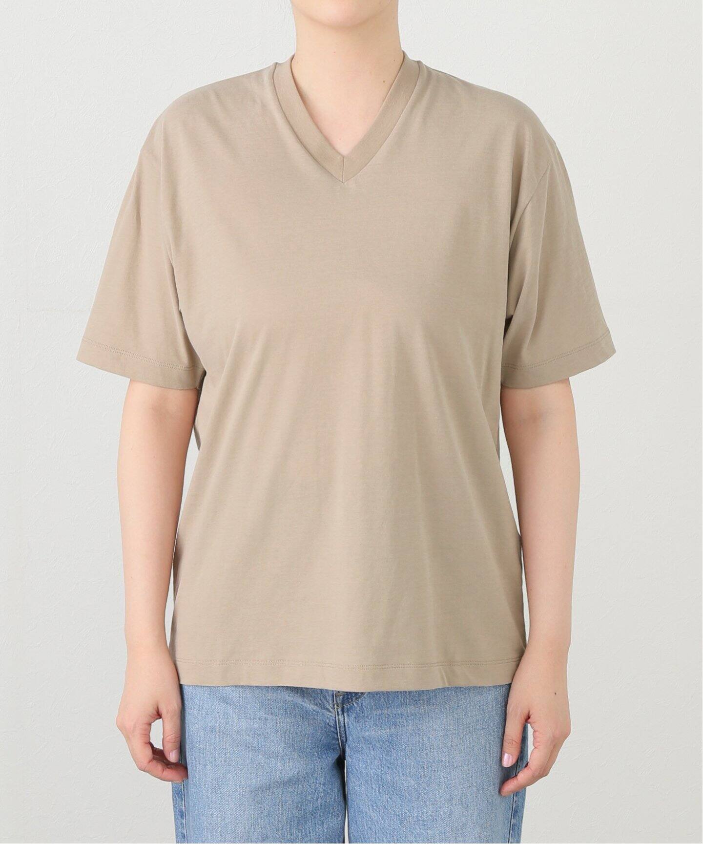 ≪一部店舗+WEB限定≫ATON / エイトン FRESCA NUBACK V-NECK T-SHIRT